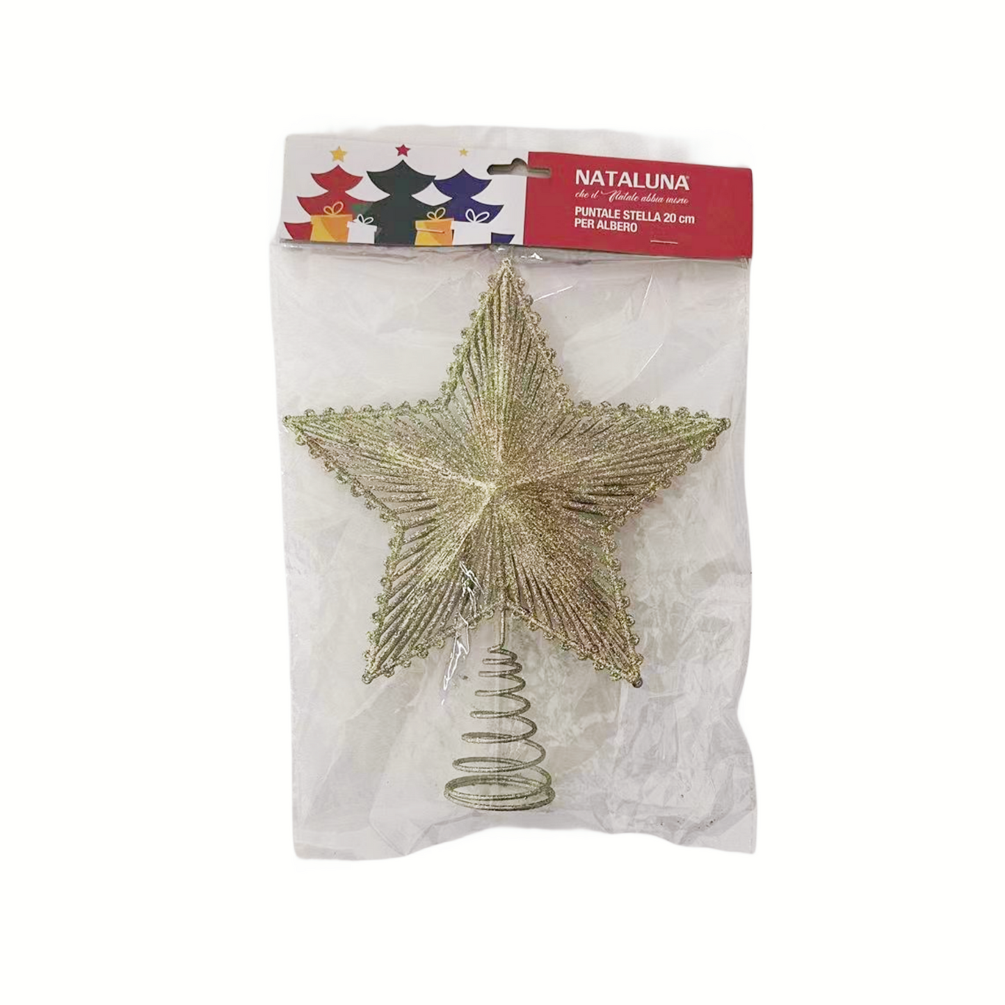 PUNTALE ALBERO STELLA 20CM ORO