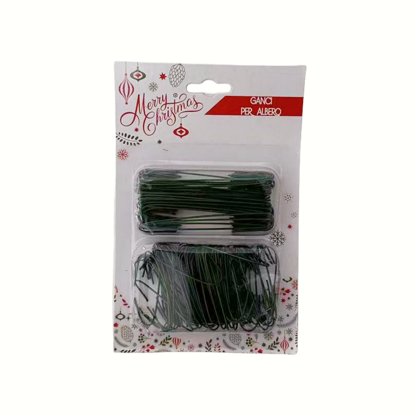 GANCI METALLO PER PALLINE IN VERDE 100*4CM+50*6CM