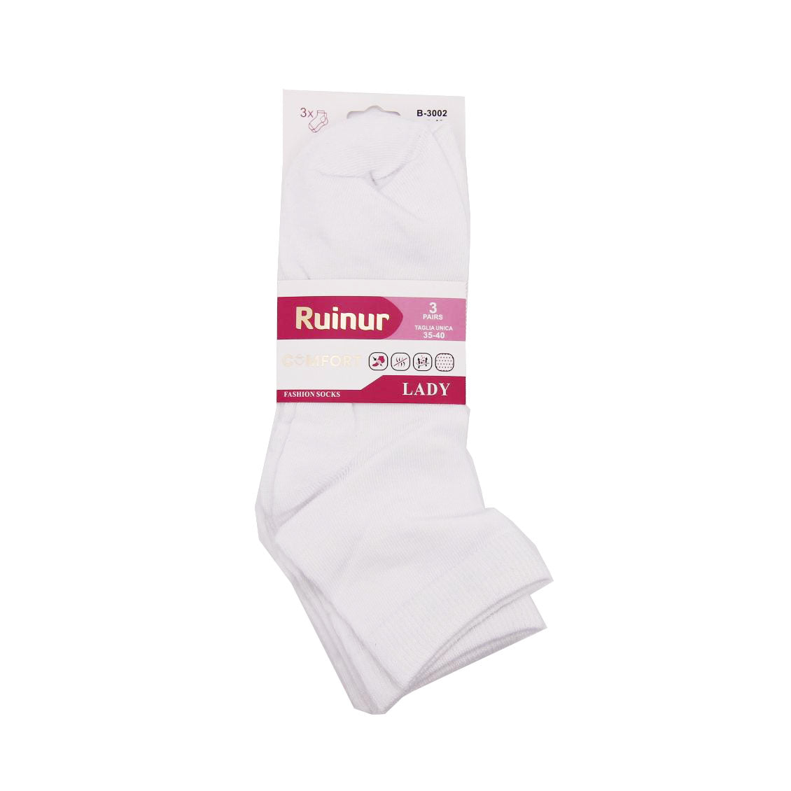 CALZINI DONNA 3 PAIA TAGLIA UNICA 35-40