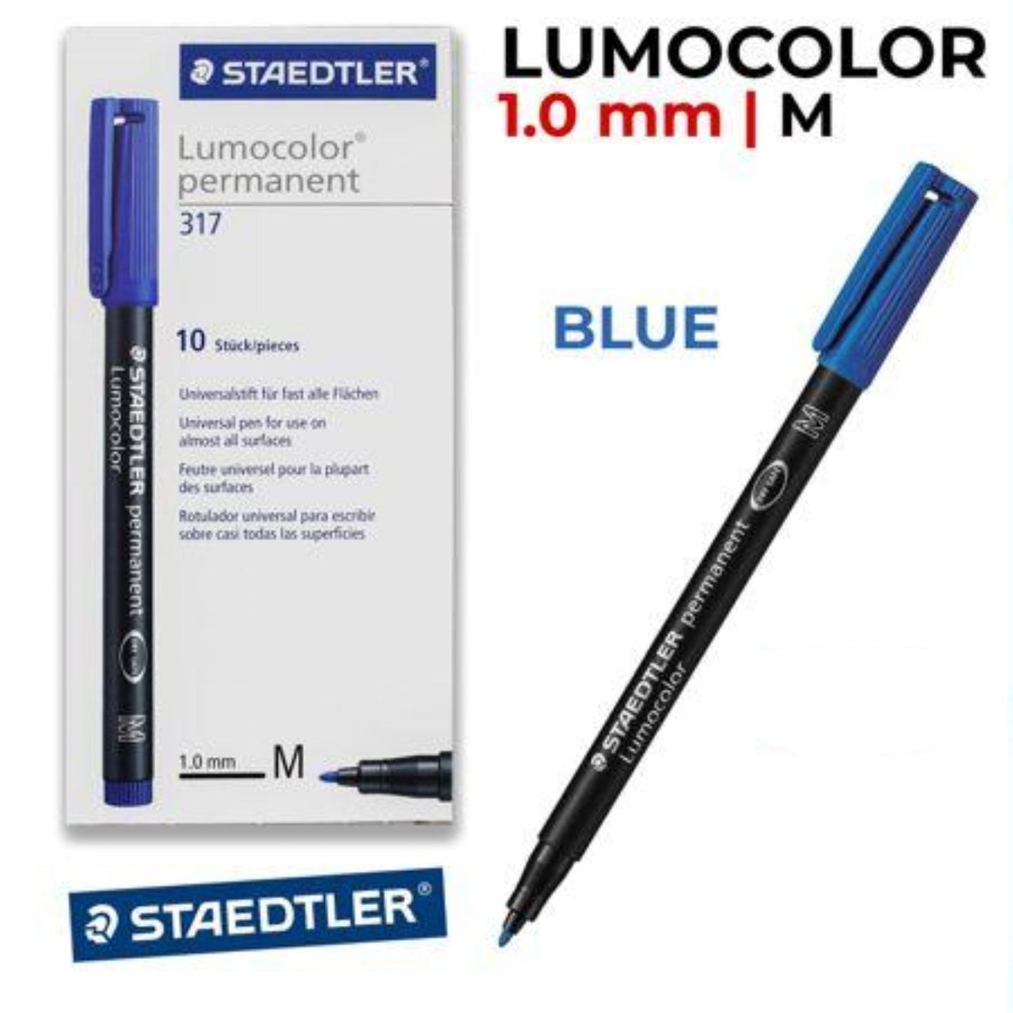 LUMOCOLOR PERMANENT BLU 1.0mm M 1PZ