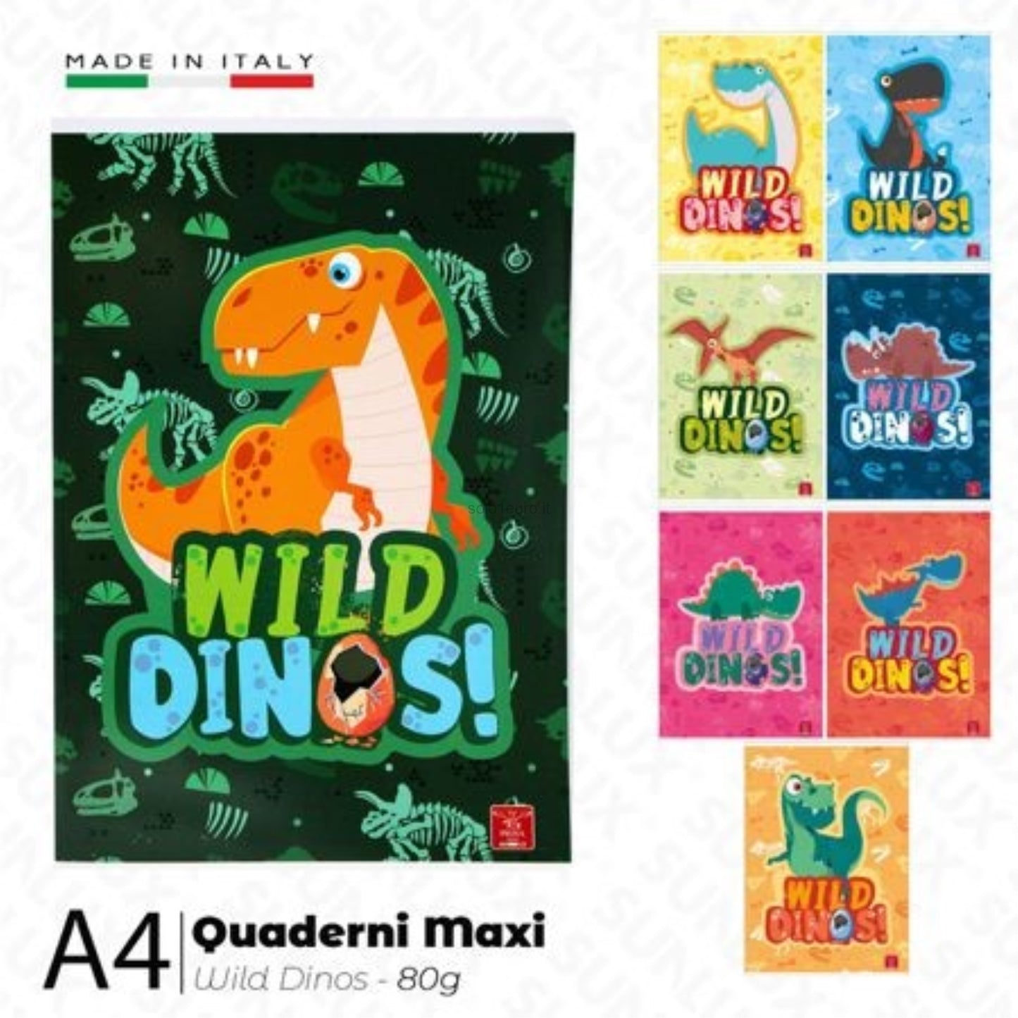 QUADERNO MAXI WILD DINOS A QUADRETTI 5M