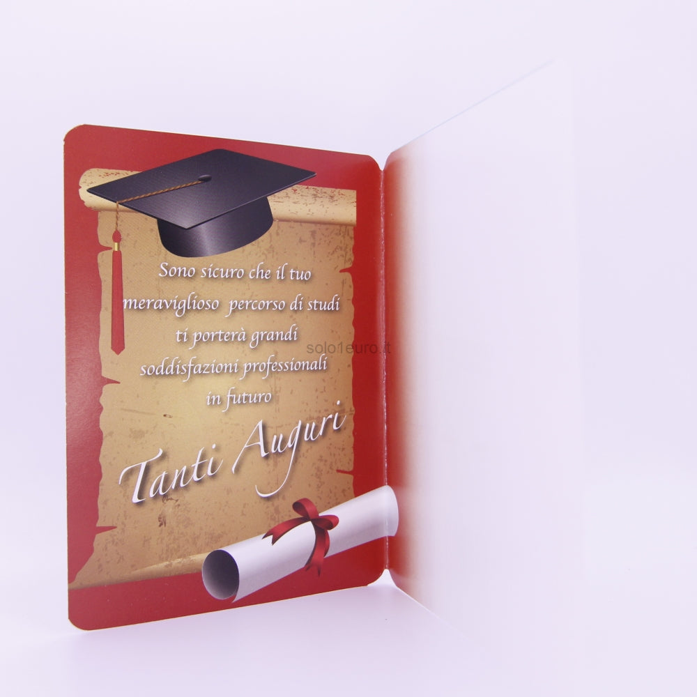 BIGLIETTO AUGURI LAUREA CON BUSTINA