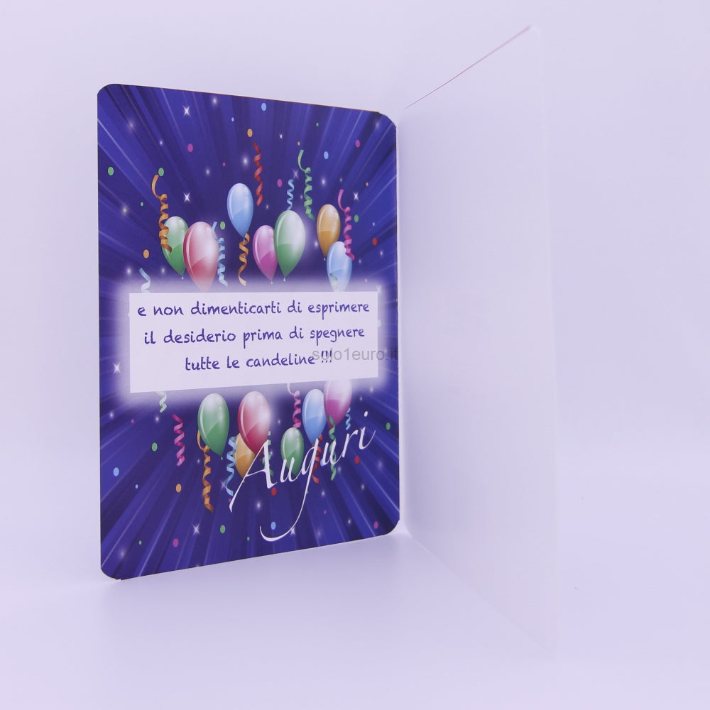 BIGLIETTO AUGURI BUON COMPLEANNO CON BUSTINA