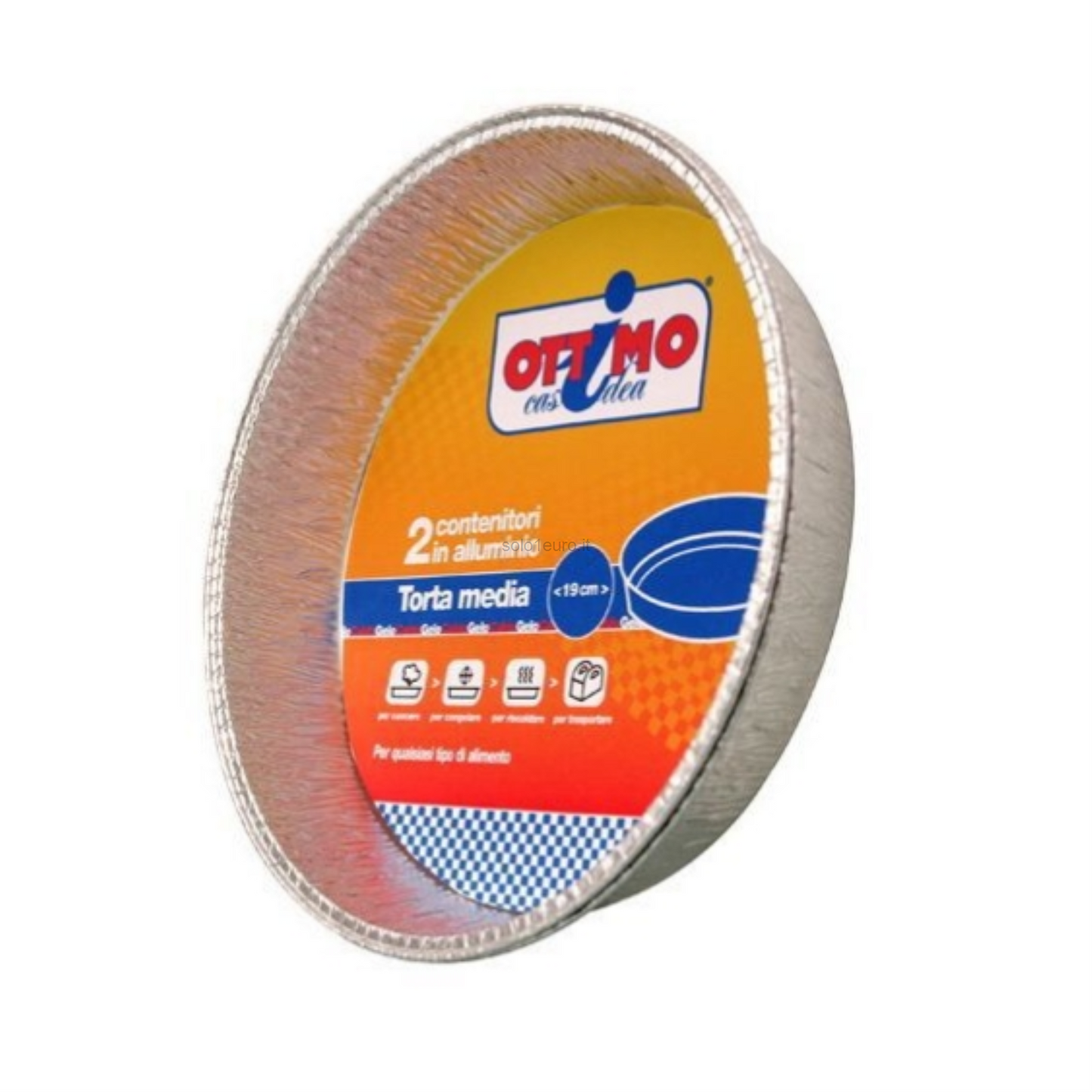 VASCHETTA ALLUMINIO PER TORTA MEDIA 2PZ