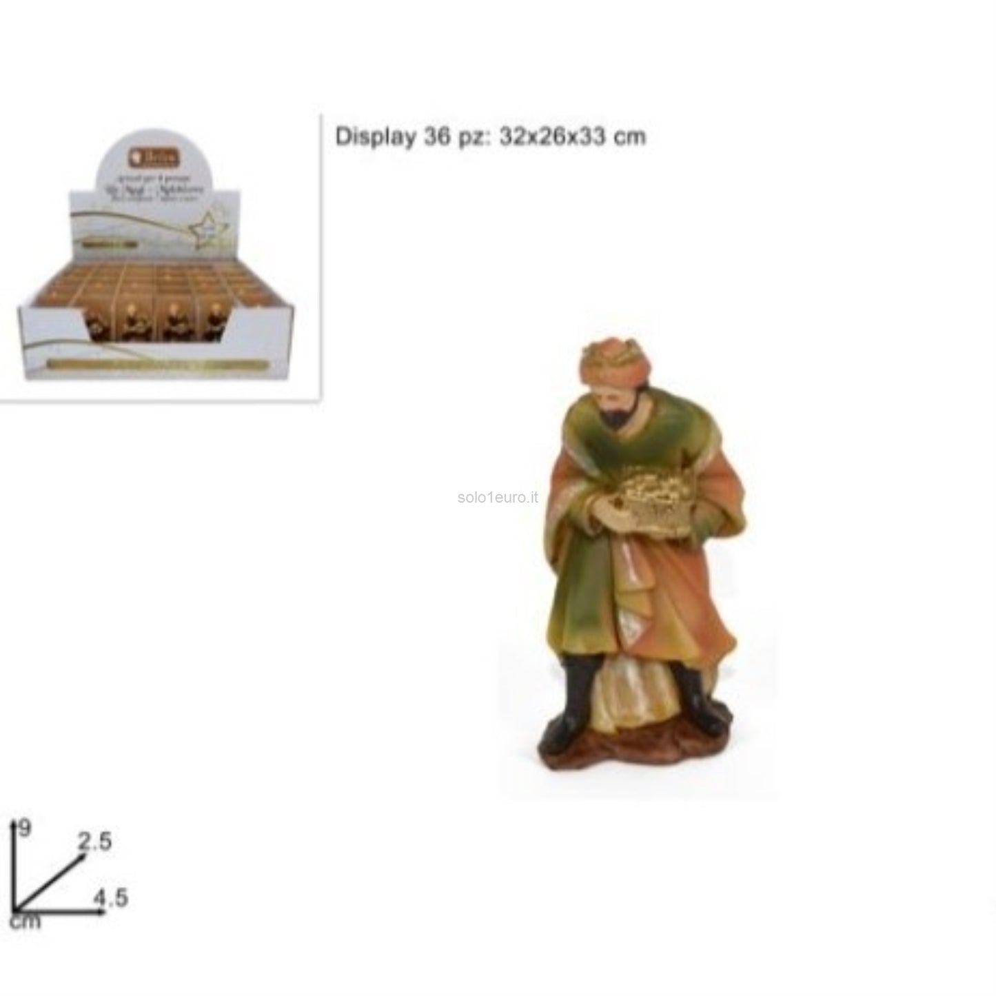 PRESEPE STATUA MELCHIORRE PER 9CM