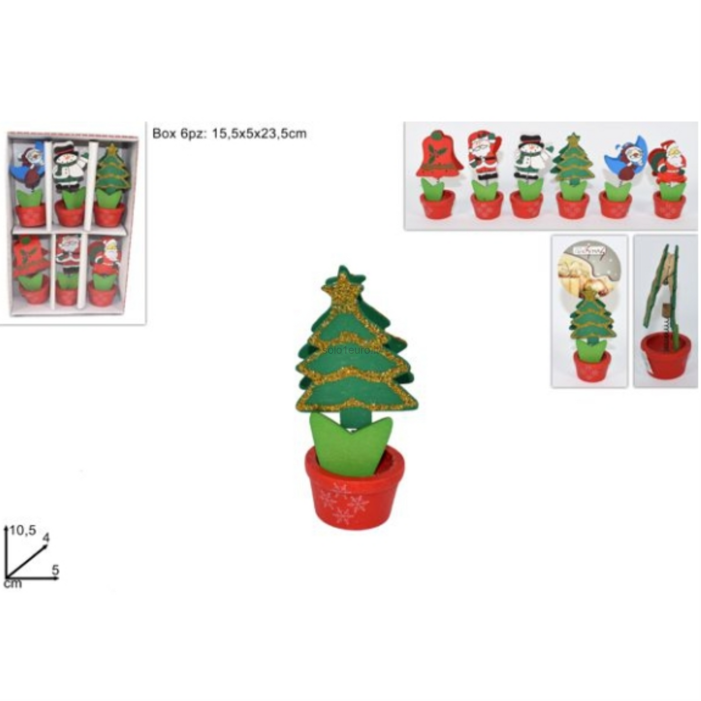 PORTA APPUNTI PIANTINA LEGNO NATALE 5*10.5CM
