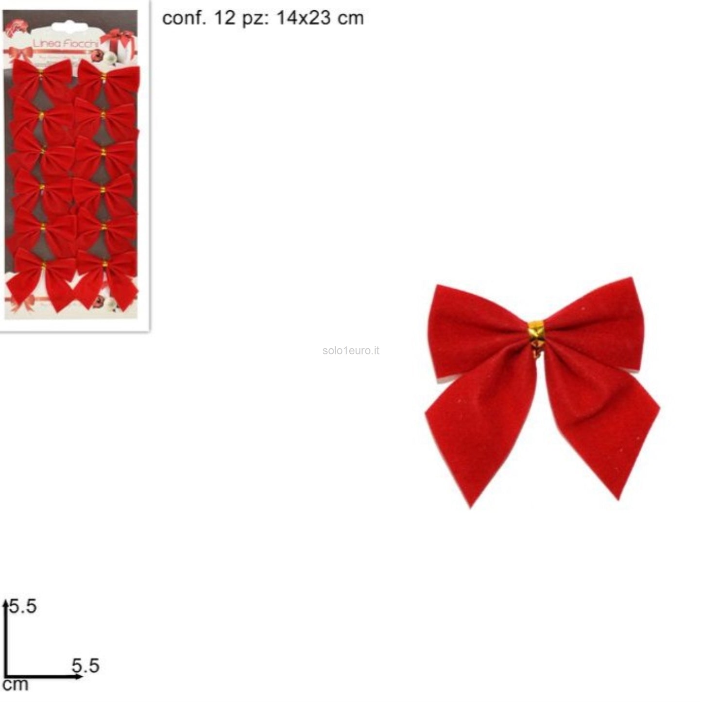 FIOCCHI 5.5CM SET 12 ROSSO