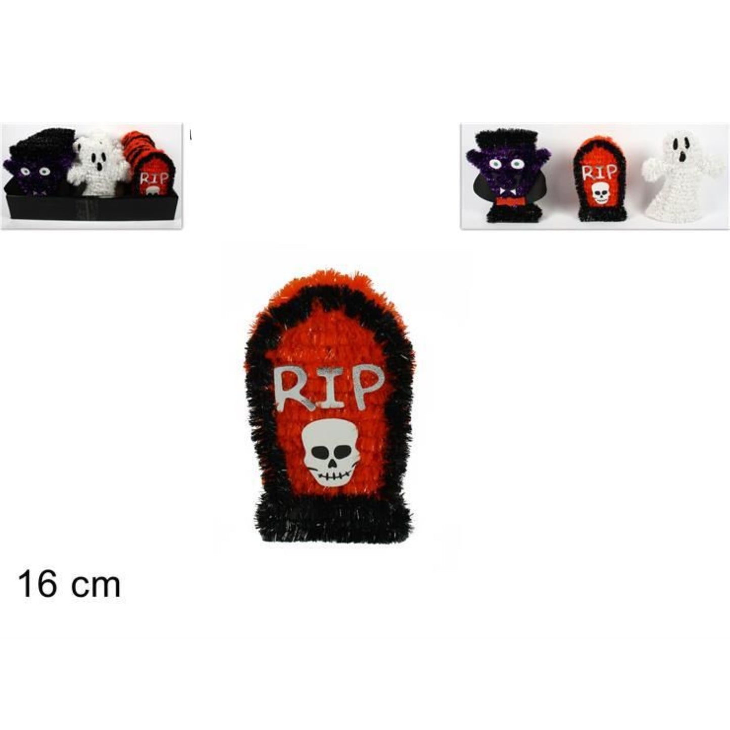 DECORAZIONE HALLOWEEN SOPRAMMOBILE IN PLASTICA 15CM 1PZ