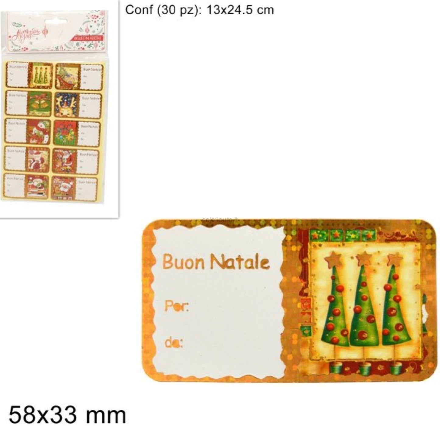 CHIUDIPACCO NATALIZI STICKER SET PZ.30