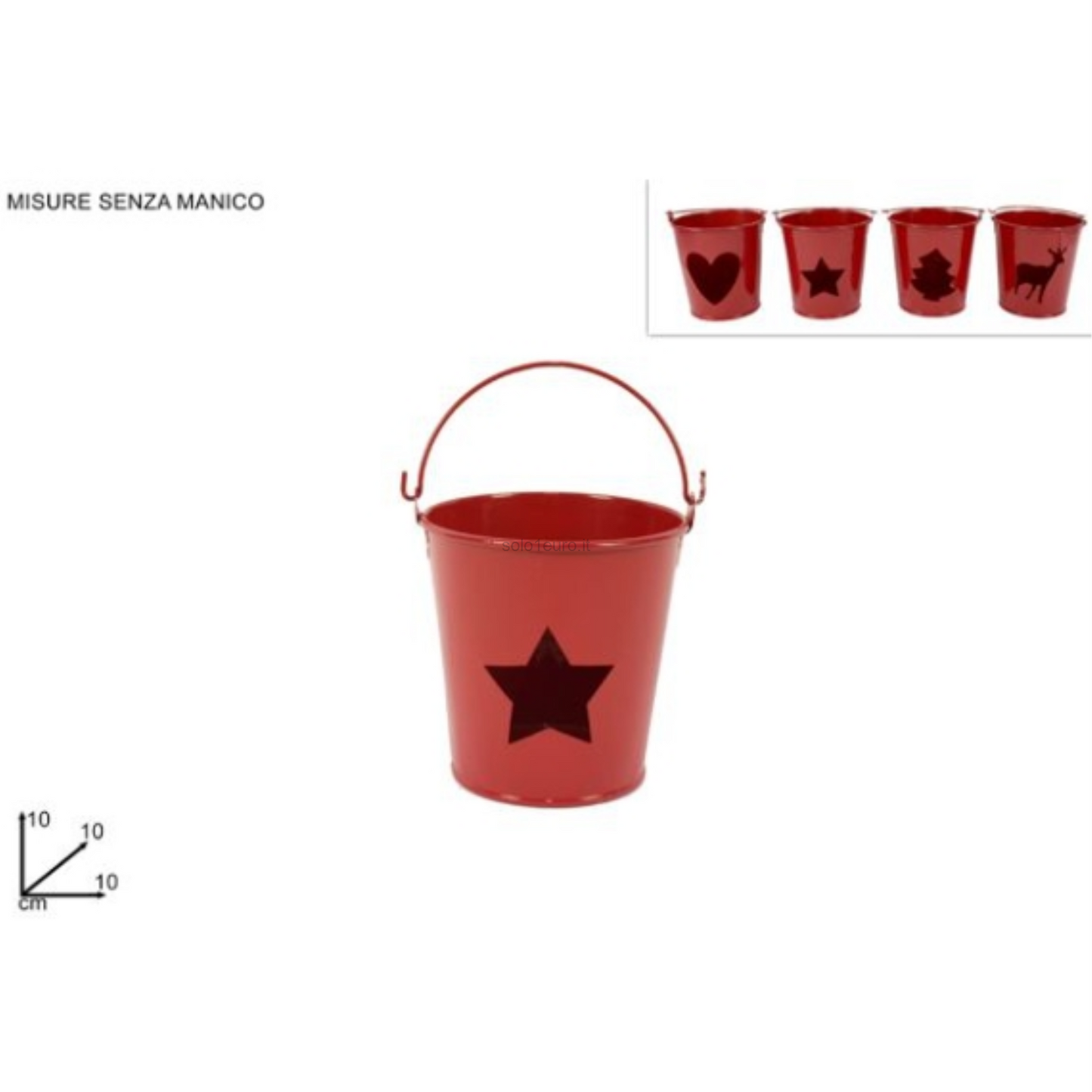 SECCHIO LATTA 10CM ROSSO