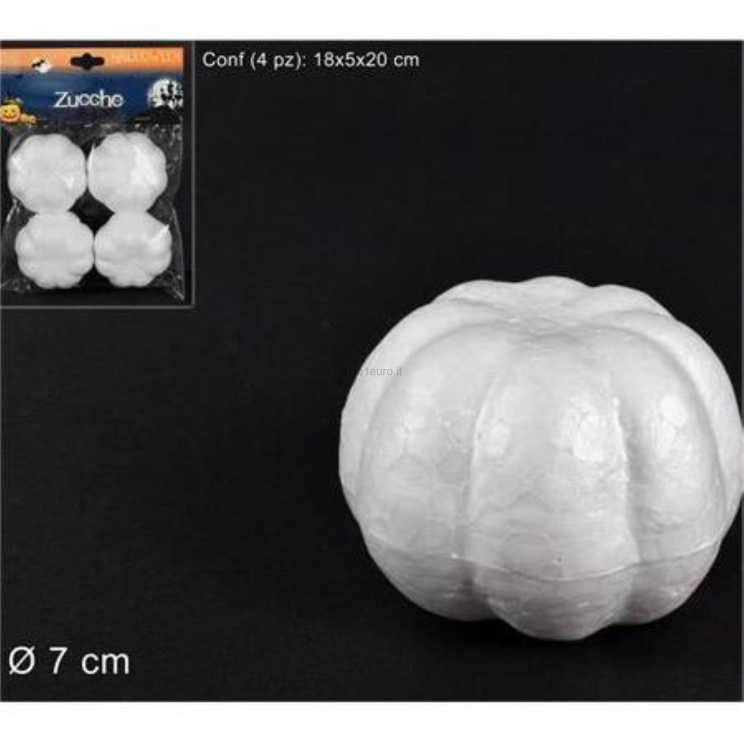 ZUCCA DA COLORARE IN POLISTIROLO 7CM 4PZ