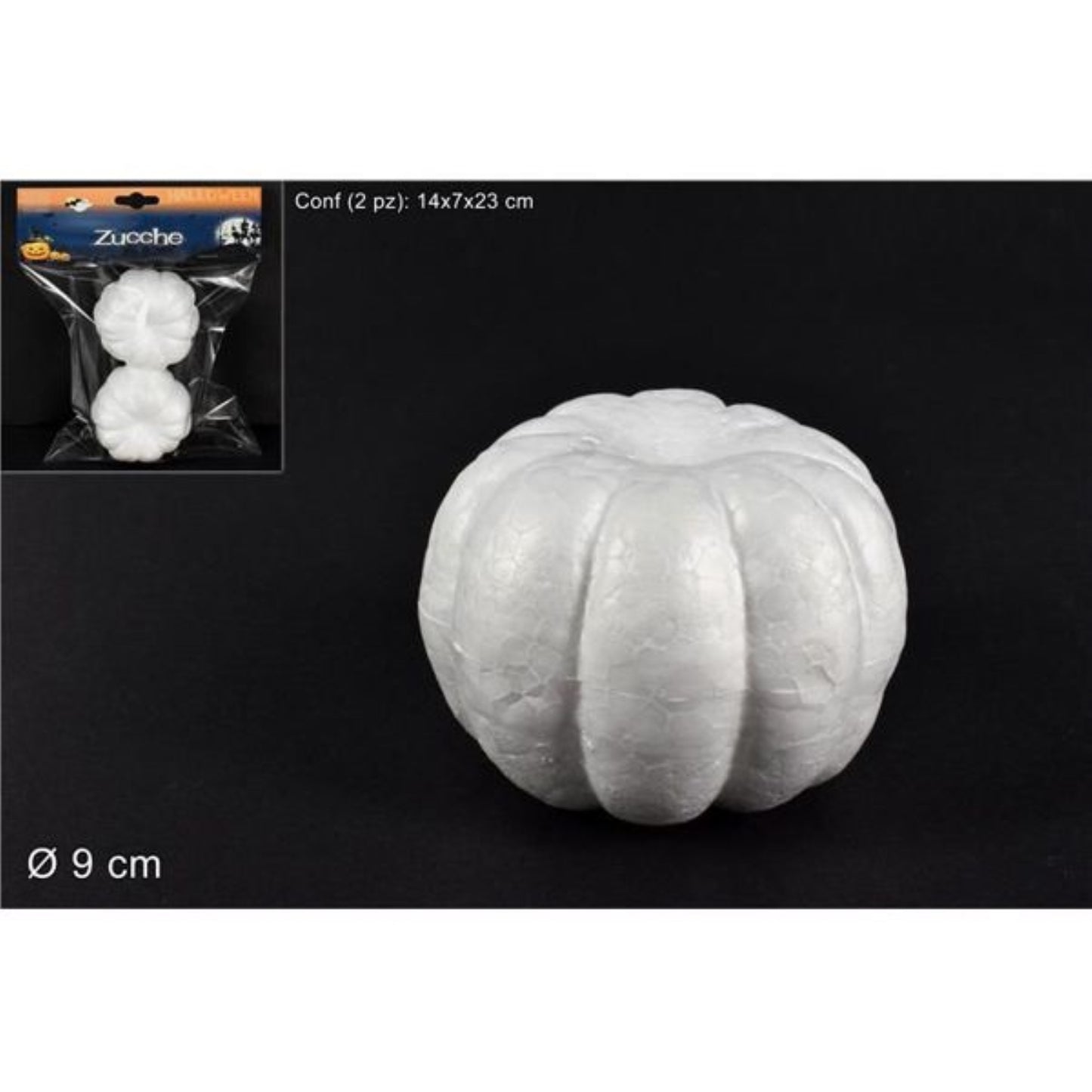 ZUCCA DA COLORARE IN POLISTIROLO 9CM 2PZ