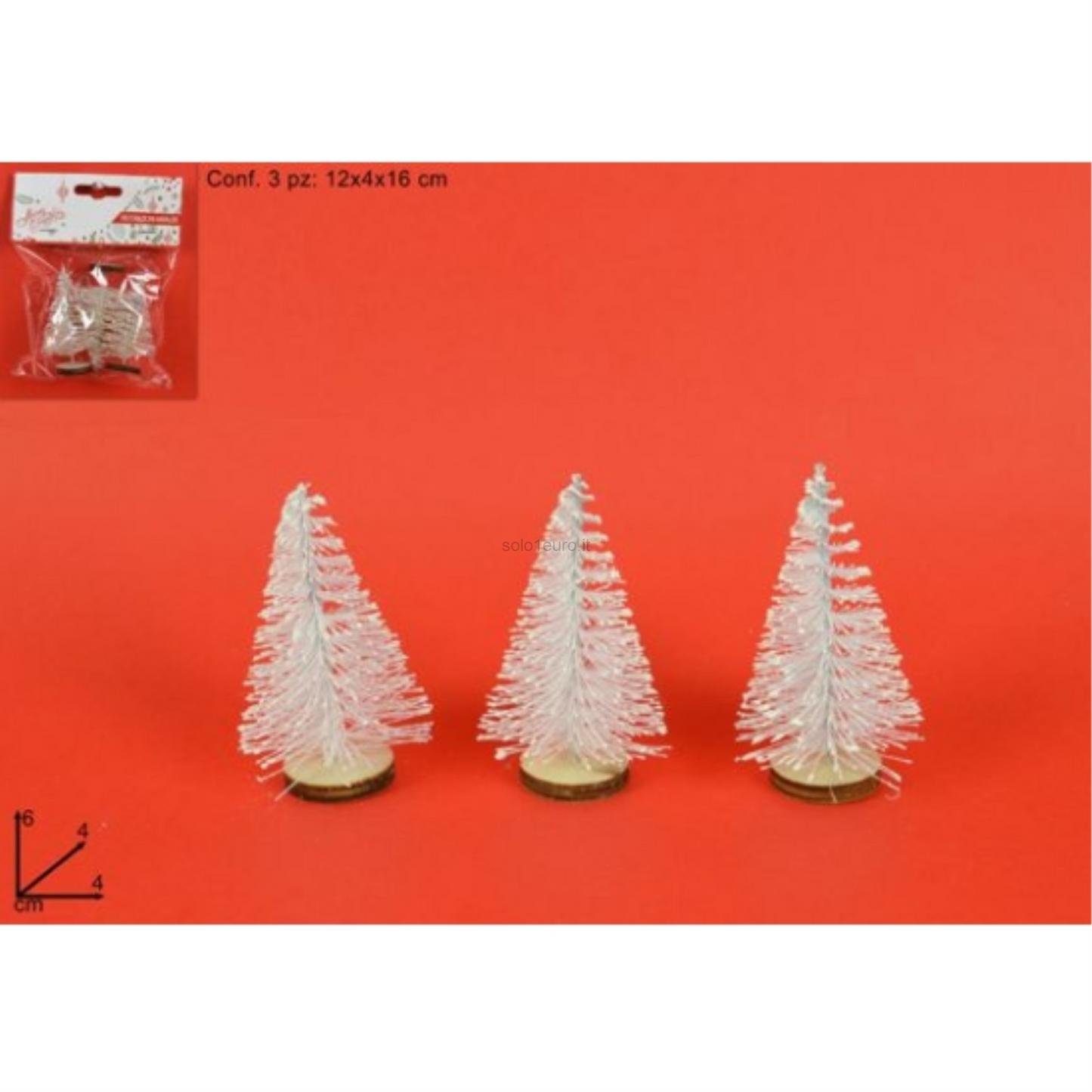 ALBERI GLITTERATI 6CM SET PZ.3 BIANCO
