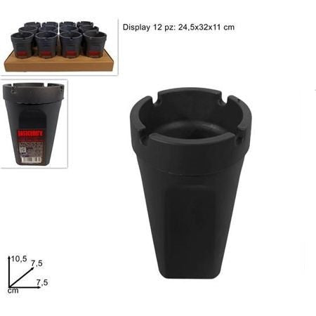 POSACENERE NERO PLASTICA 8*11CM