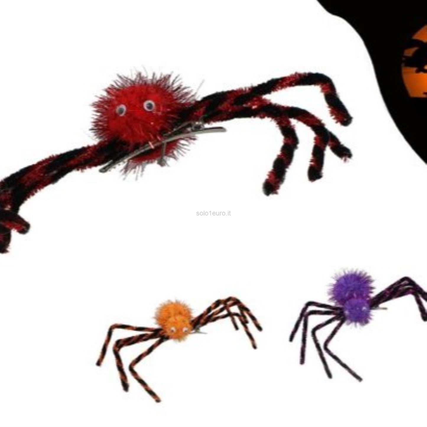 FERMAGLIO CAPELLI HALLOWEEN CON RAGNO 8*28CM