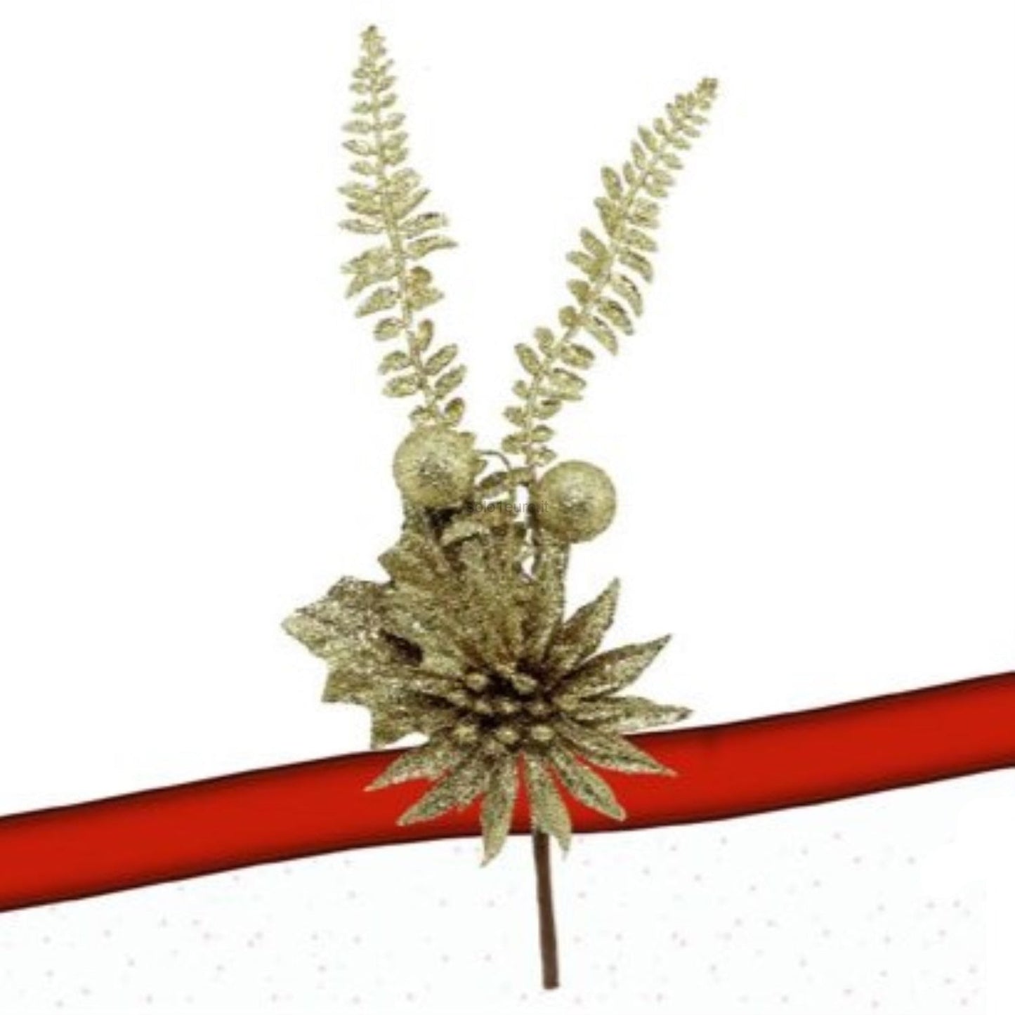 FIORE GLITTERATO ORO 29CM