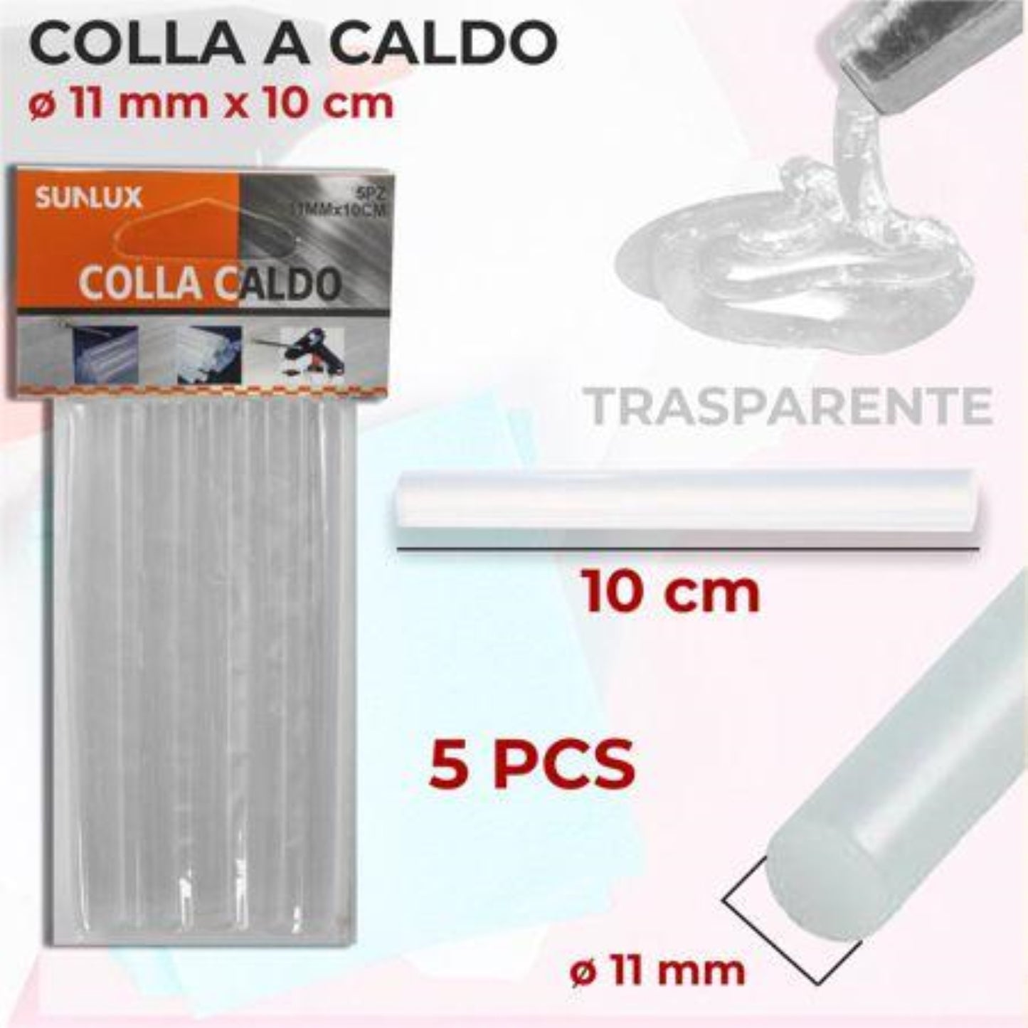 STICK COLLA A CALDO D.11 5PZ*10CM