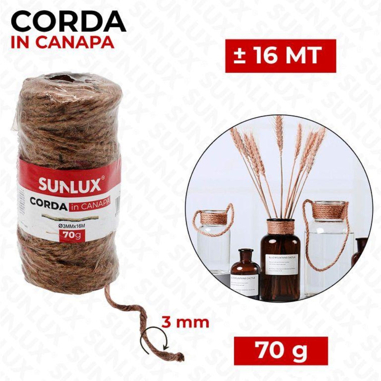 CORDA DECORATIVO 3MM*16MT 70GR