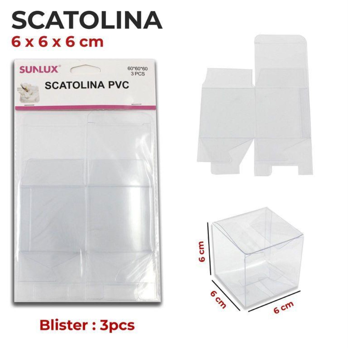 SCATOLINA BOMBONIERE CONFETTI PVC 3PZ 60*60*60CM