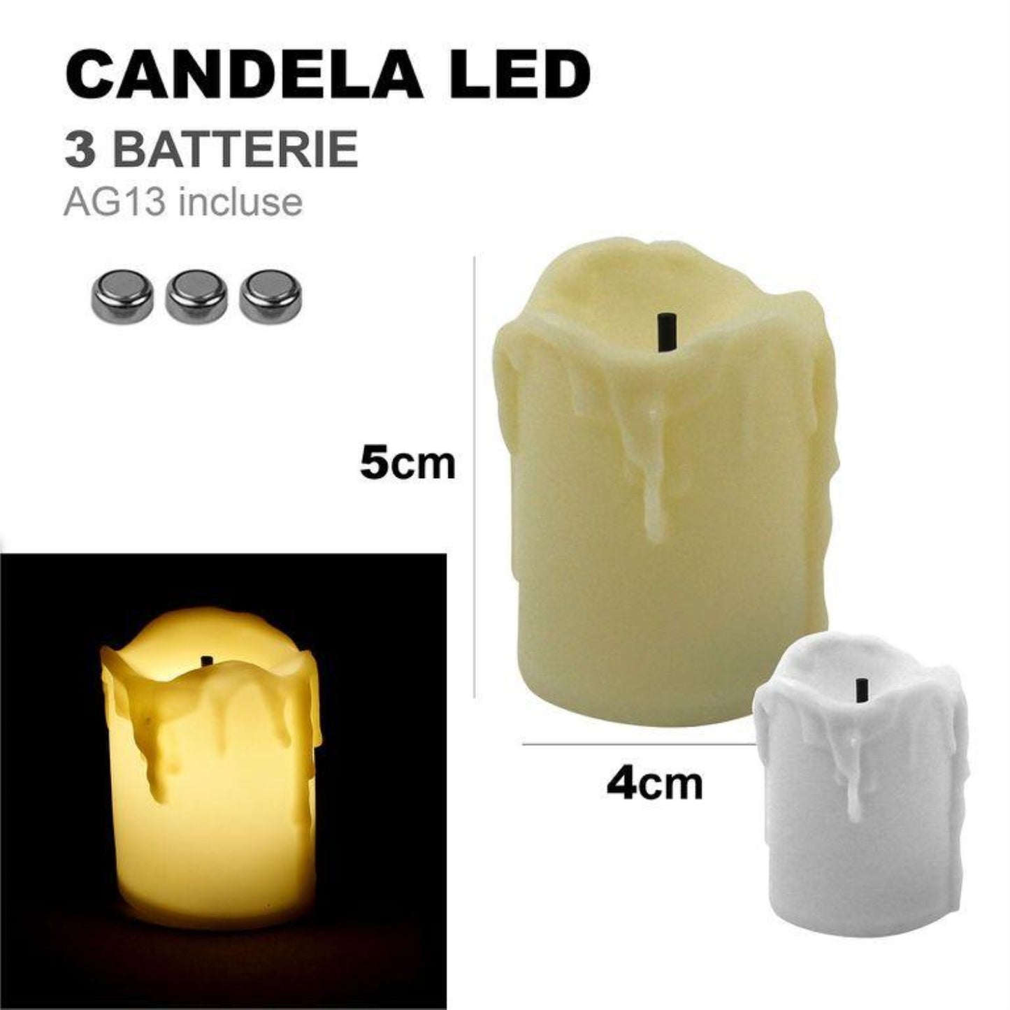 CANDELA LED LUMINI GIALLO