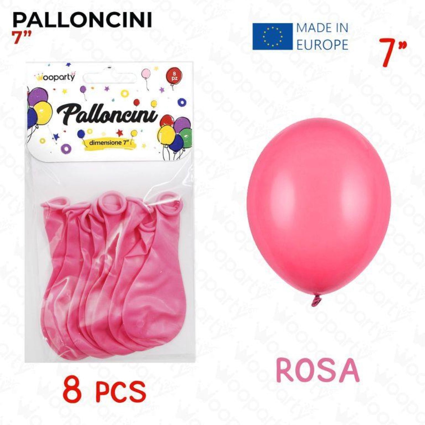 PALLONCINI ROSA 18CM 8PZ