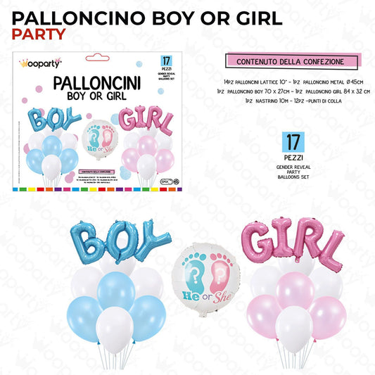 BOY OR GIRL PALLONCINI  17PCS ASS.