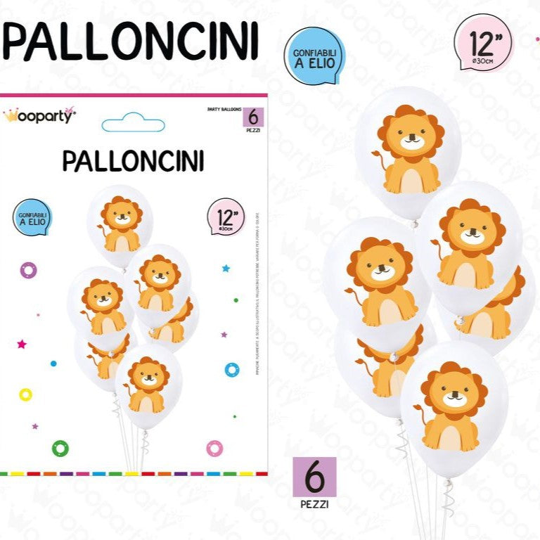 PALLONCINI LEONE 6PCS 30CM