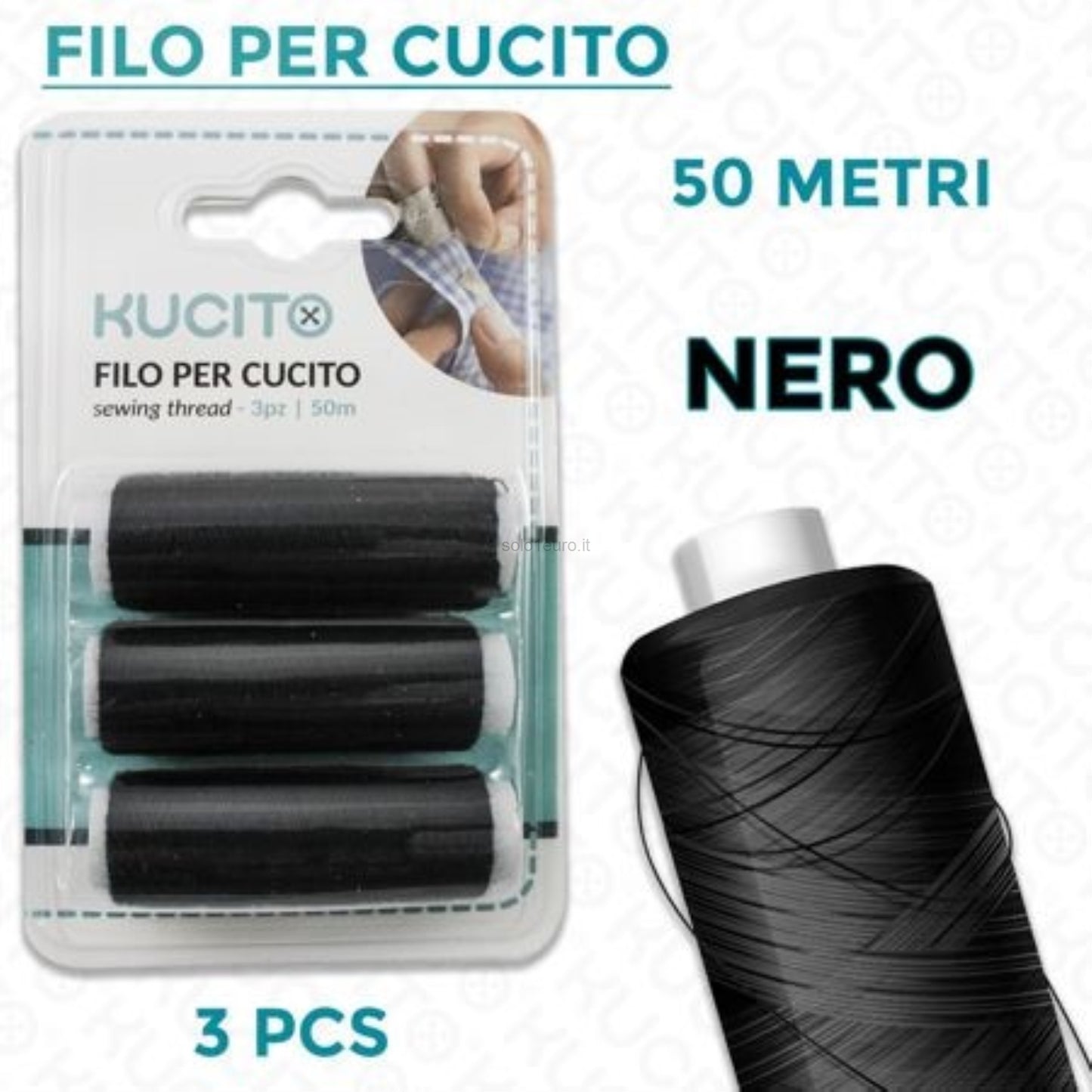 FILO PER CUCITO NERO 3PCZ 50MT