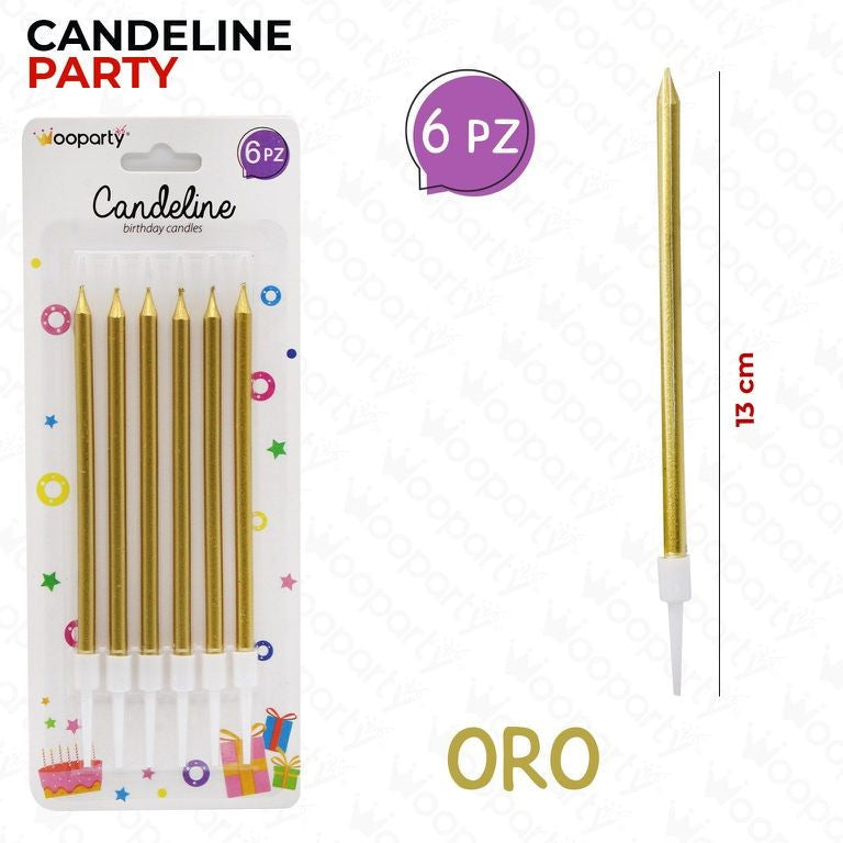 CANDELINE STELO ORO 6PCS