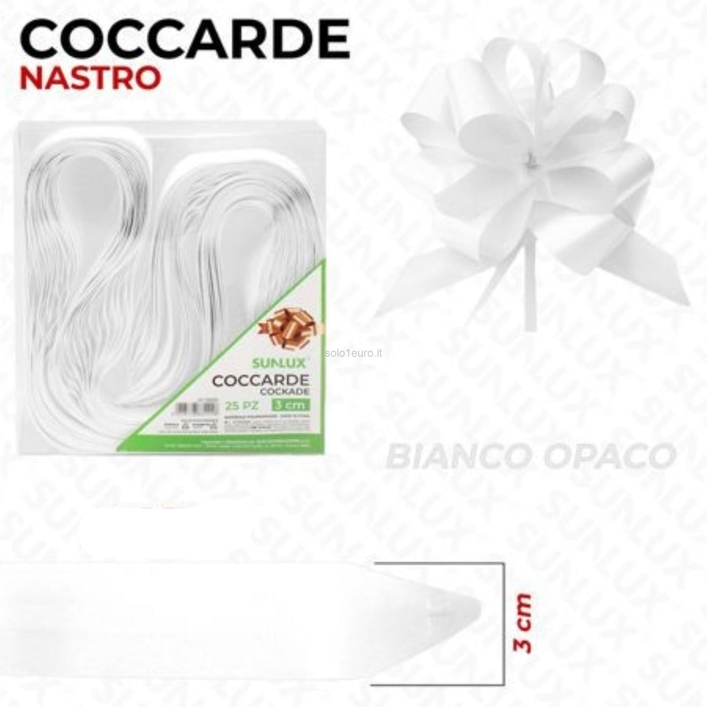 COCCARDE NASTRO 30MM BIANCO PZ.3