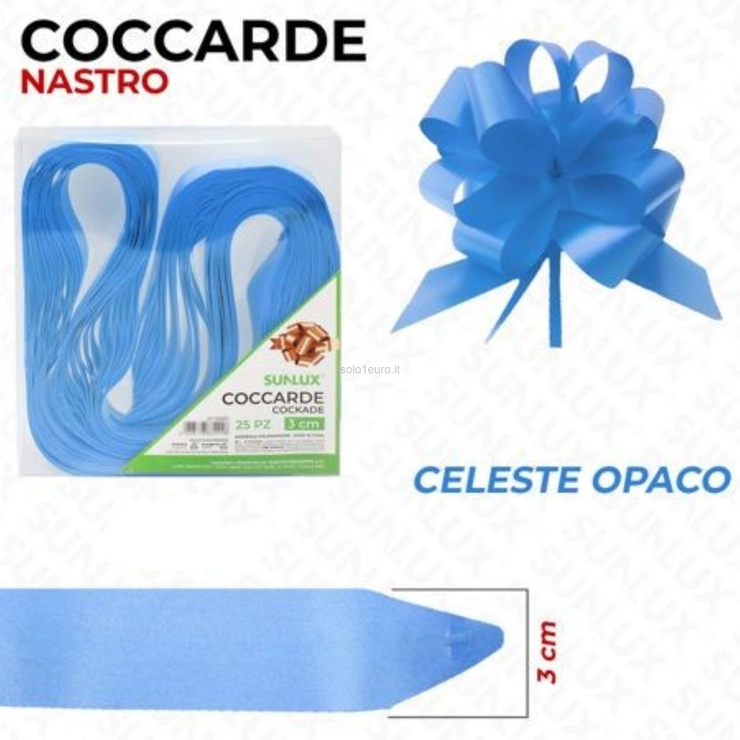 COCCARDE NASTRO 30MM CELESTE PZ.3