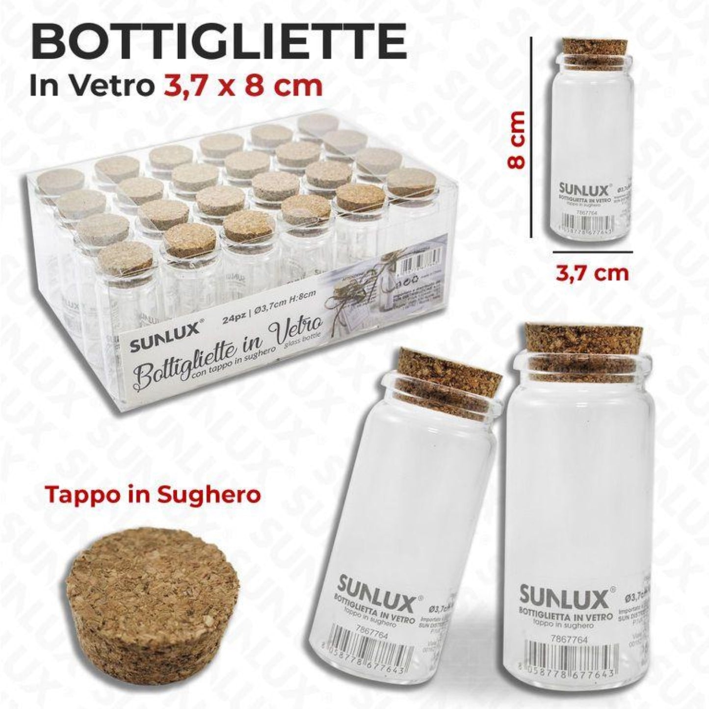BOTTIGLIA VETRO 3.7*8CM