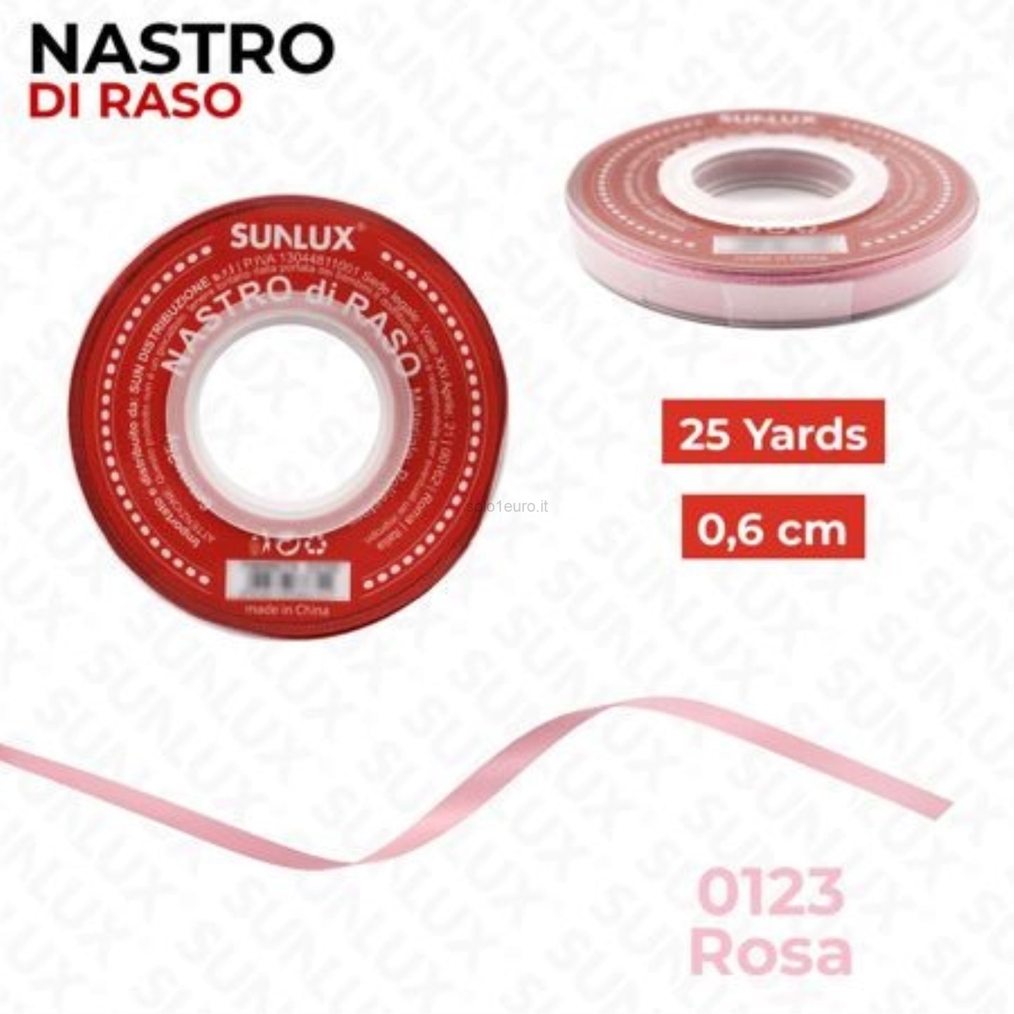 NASTRO DI RASO ROSA 6mmX25MT