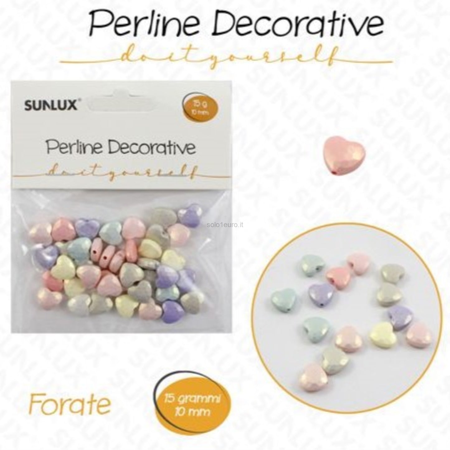 PERLINE A CUORICINO PER BRACIALETTO