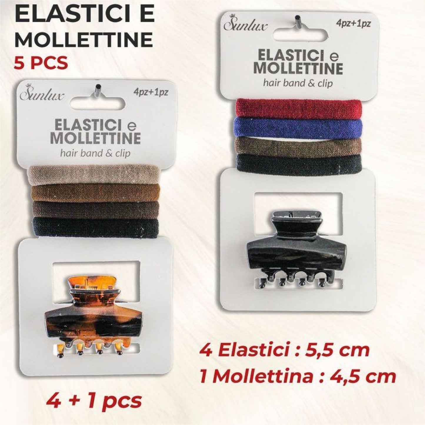 ELASTICI E MOLLETTINE KIT 5 PEZZI