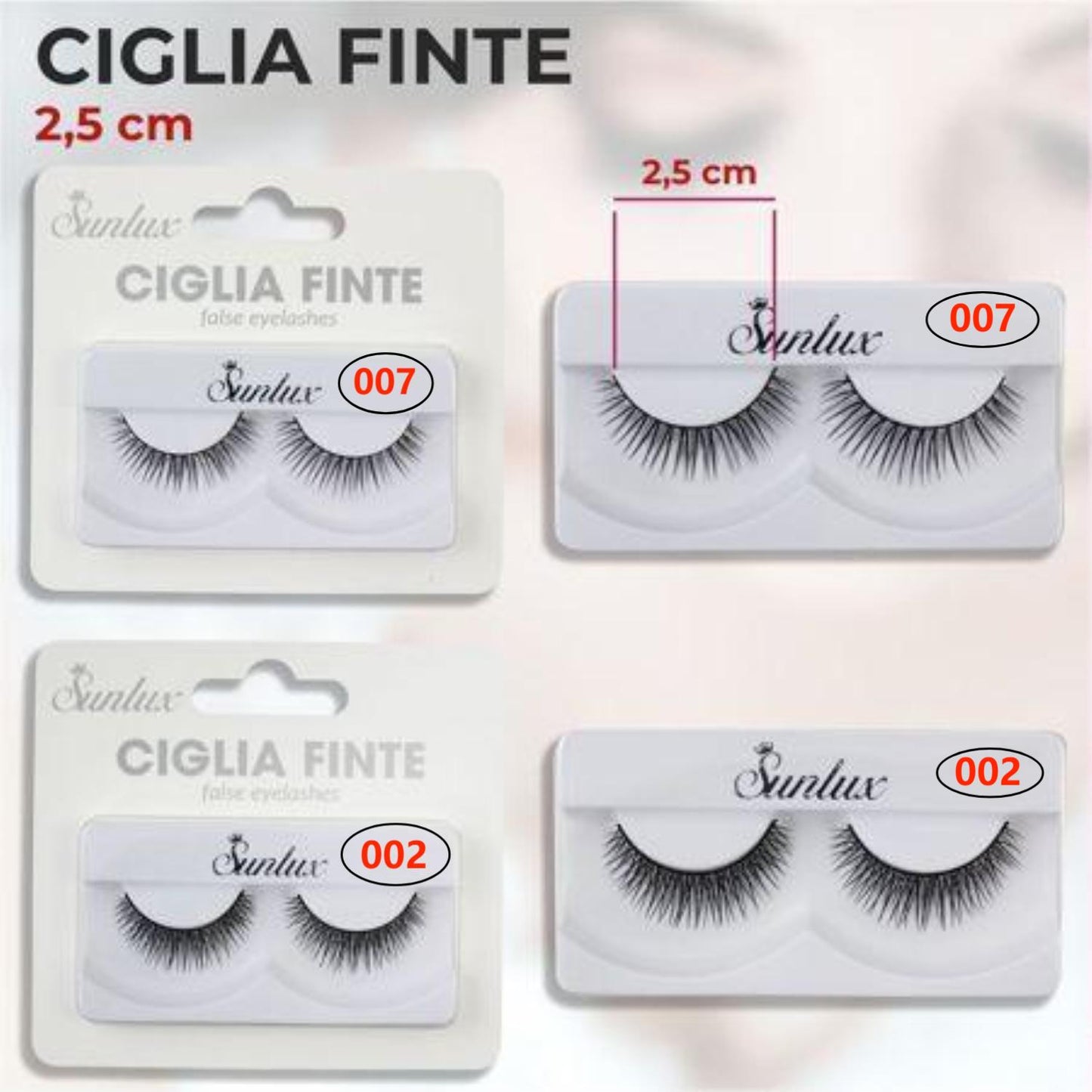 CIGLIA FINTA IN CIUFFETTI