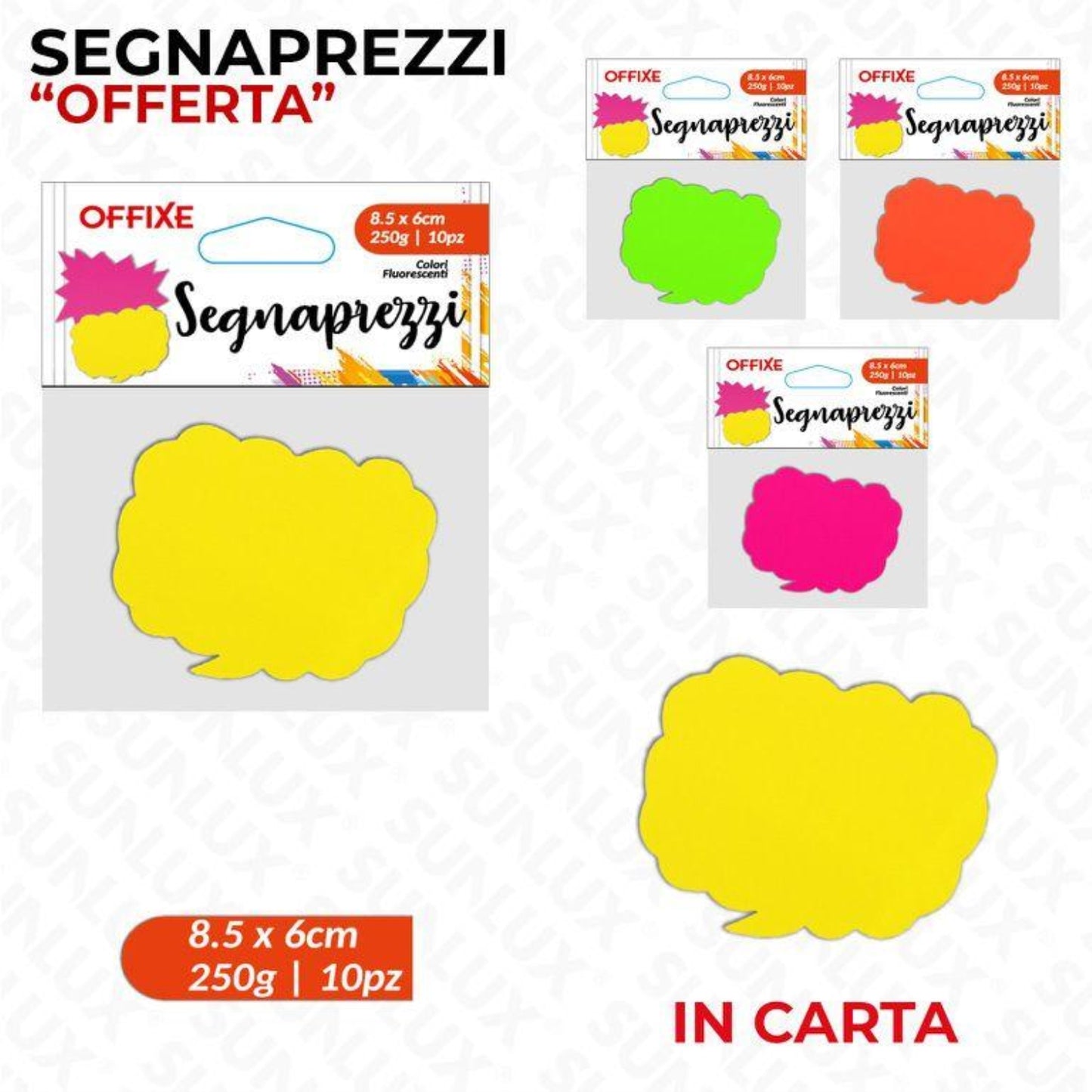 SEGNAPREZZI FLUO 8.5*6CM PZ.10