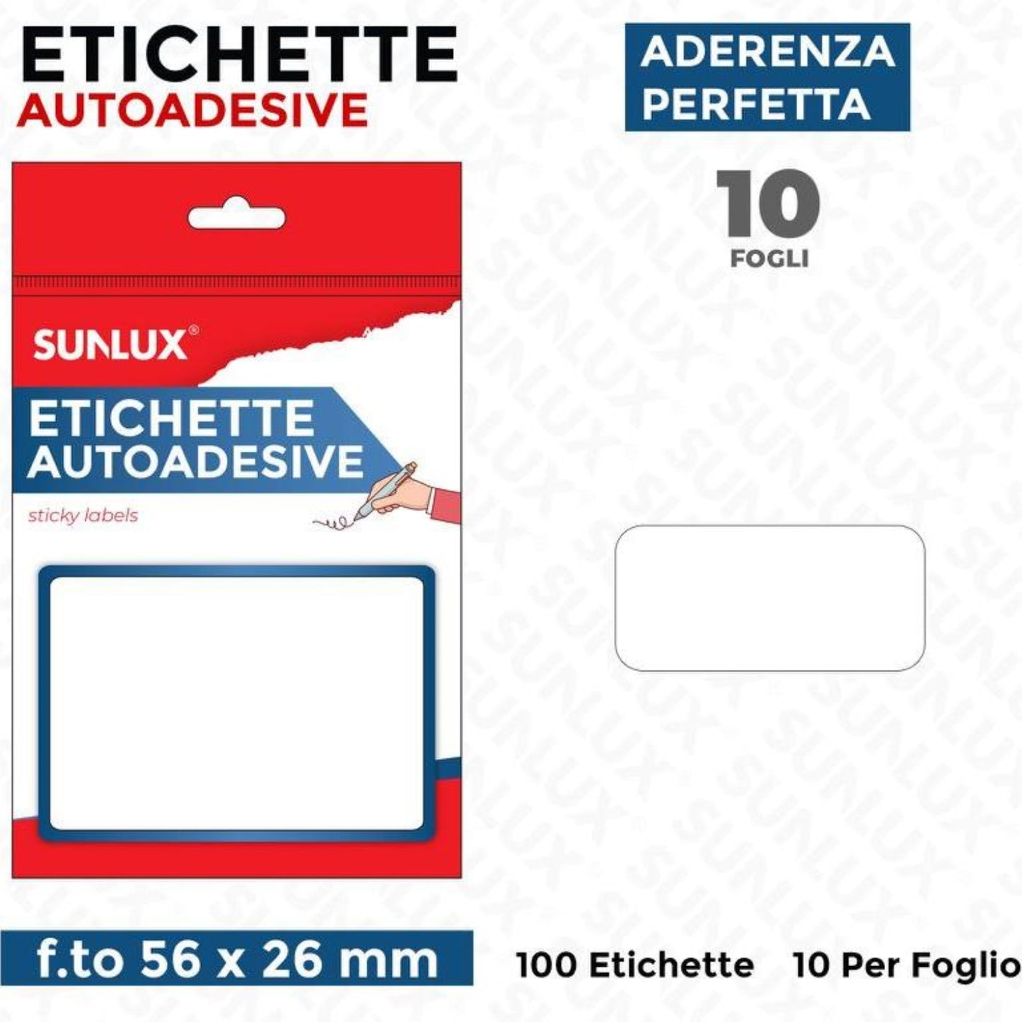 ETICHETTE ADESIVE 10 FOGLI 56*26MM