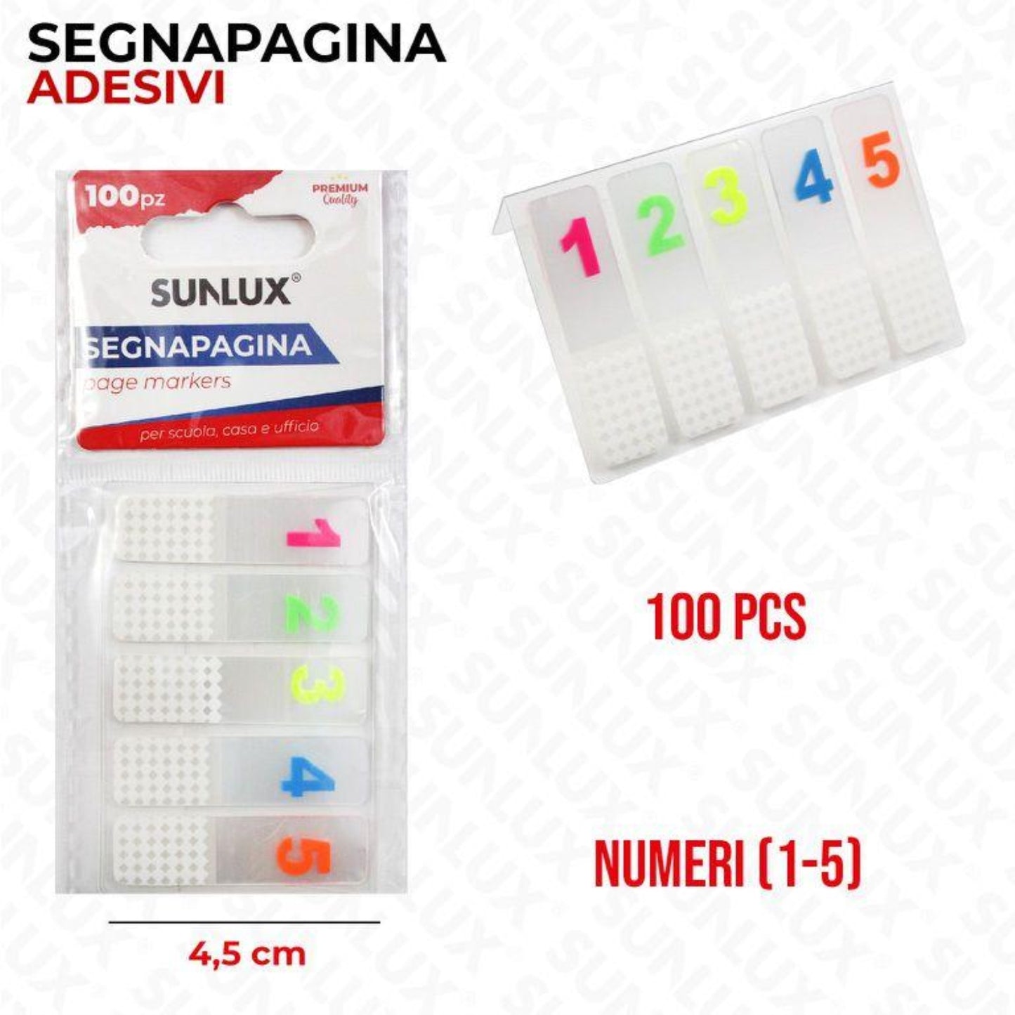 SEGNAPAGINA 100PZ NUMERI 1-5