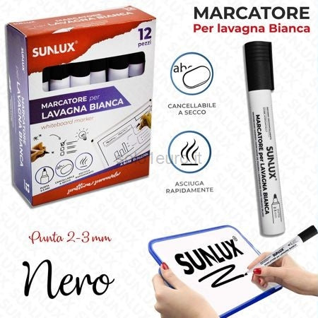 MARCATONE PER LAVAGNA NERO PUNTA TONDA PZ.1