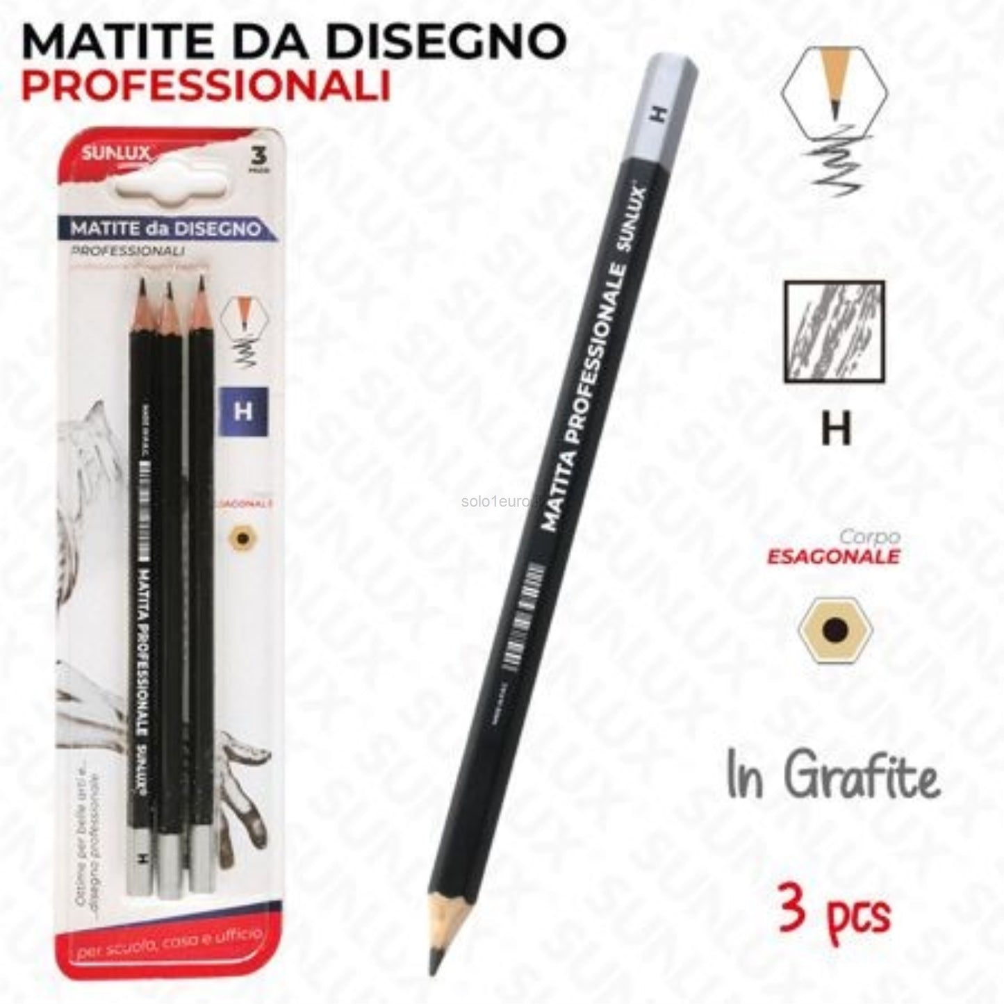 MATITA DA DISEGNO PROFESSIONALI H 3PZ