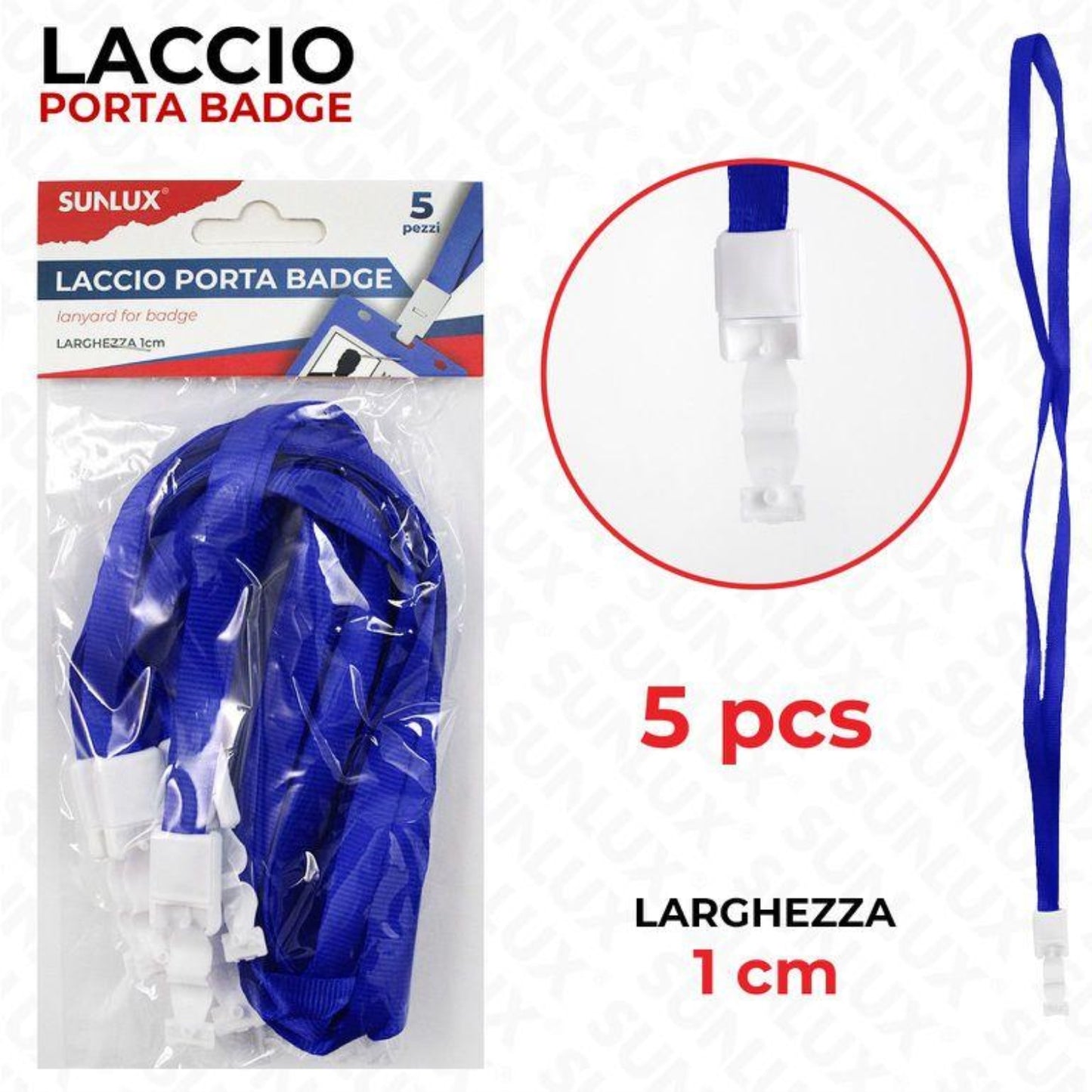 LACCIO PORTA BADGE BLU 5PZ