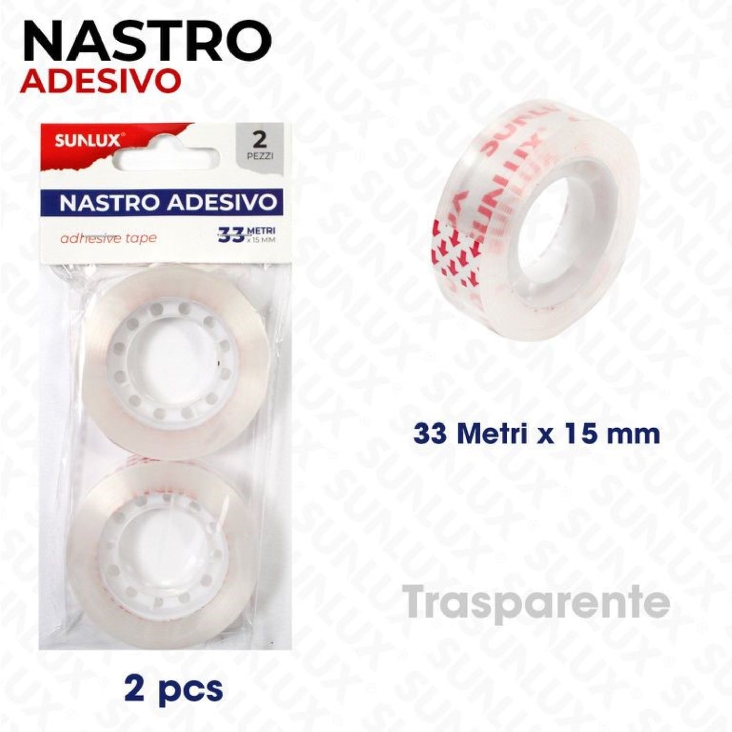 NASTRO ADESIVO TRASPARENTE 2PZ 15mm*33MT
