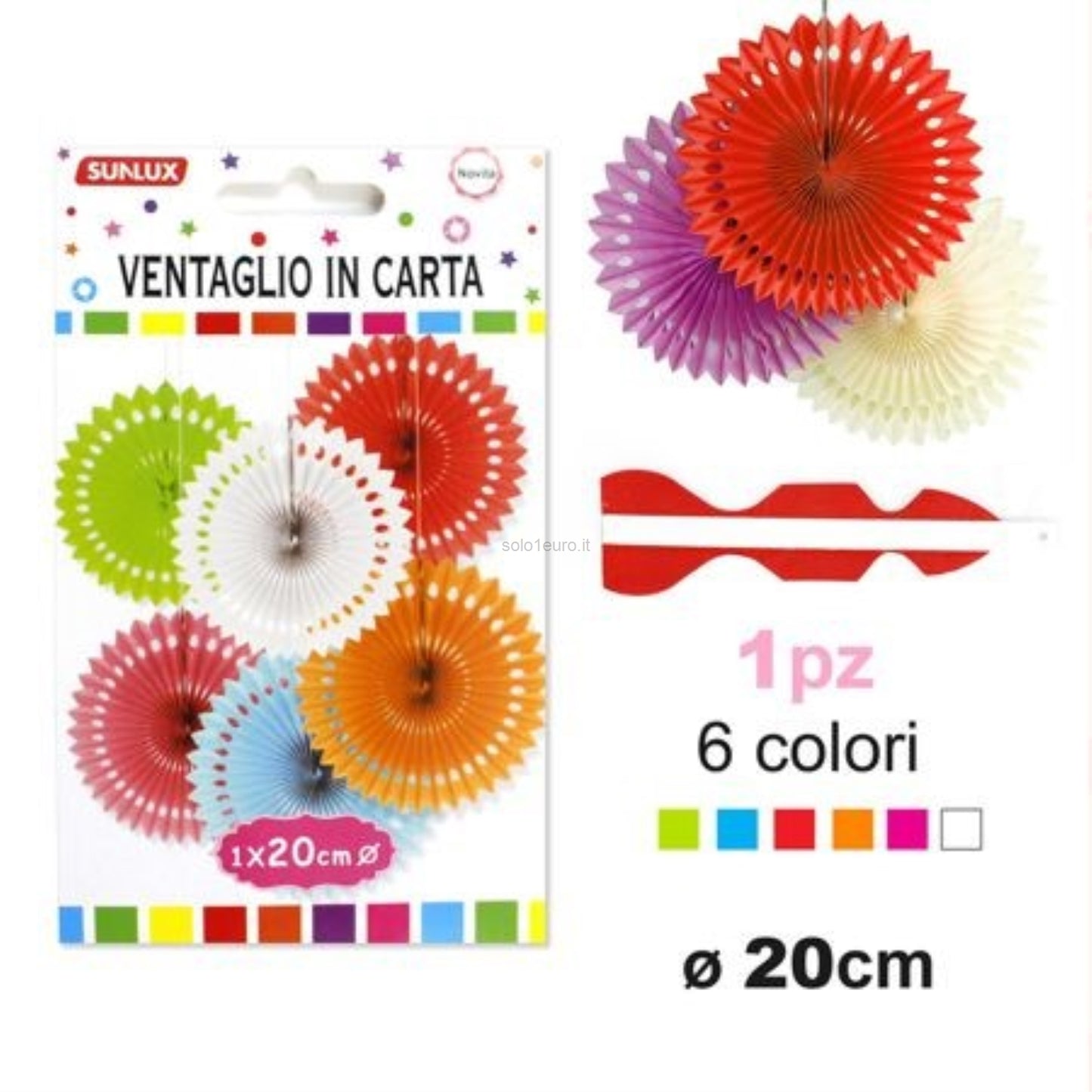 VENTAGLIO DI CARTA PERFORATO 20CM PZ.1