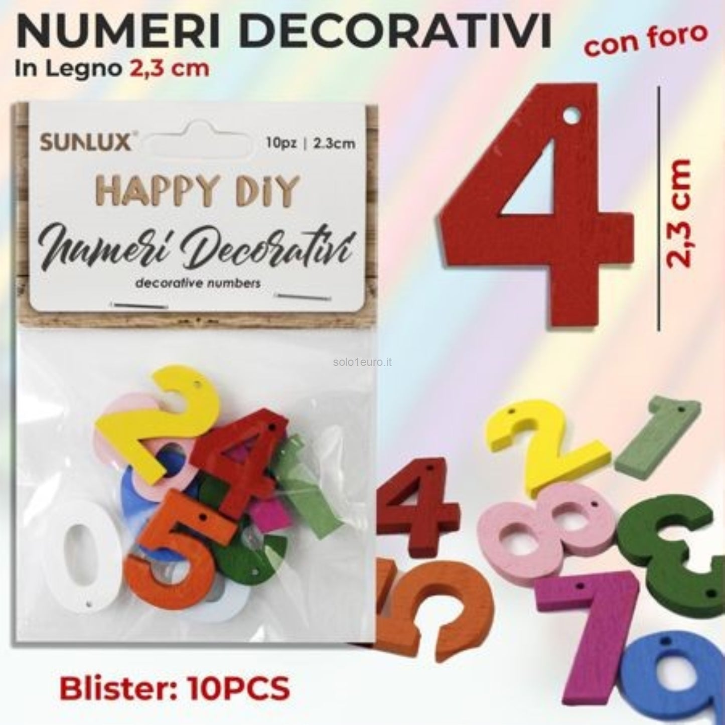 NUMERI DECORATIVI IN LEGNO 0-9