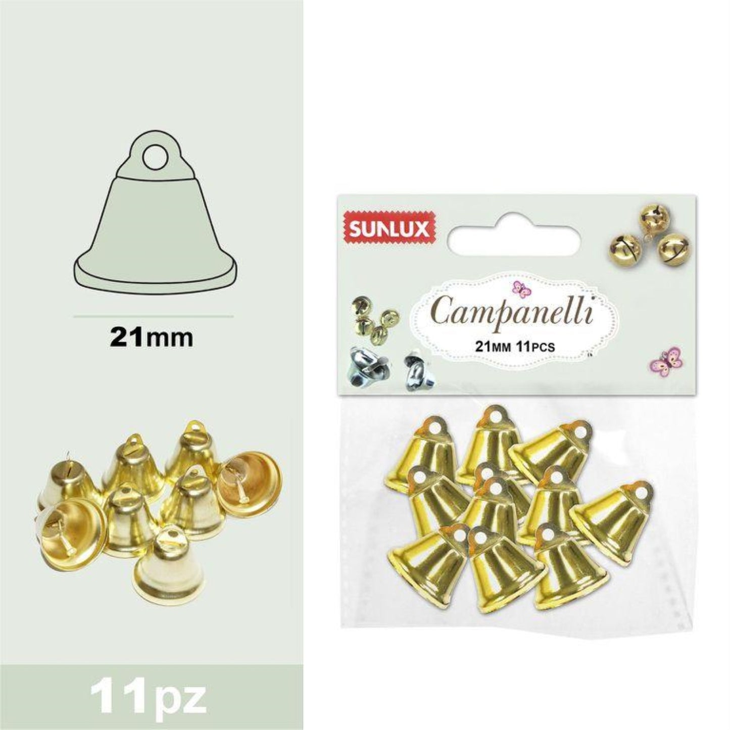 CAMPANELLI ORO 21MM 11PCZ