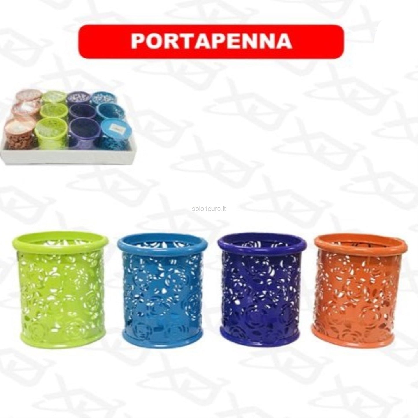 PORTA PENNA A METALLO COLORI ASSORTITI 8.5*10CM