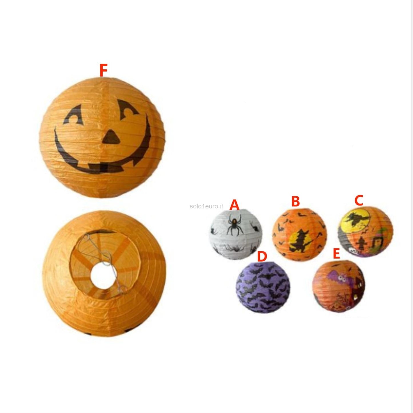 LANTERNA DECORAZIONE HALLOWEEN IN CARTA 8CM
