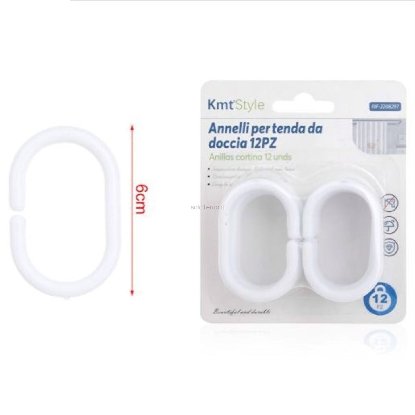 ANNELLI PER TENDA DA DOCCIA 12PZ