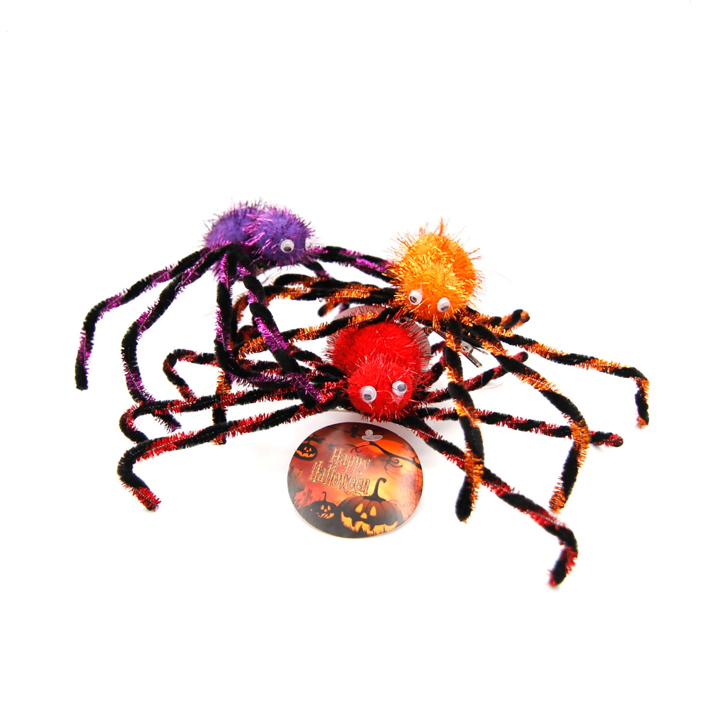 FERMAGLIO CAPELLI HALLOWEEN CON RAGNO 8*28CM